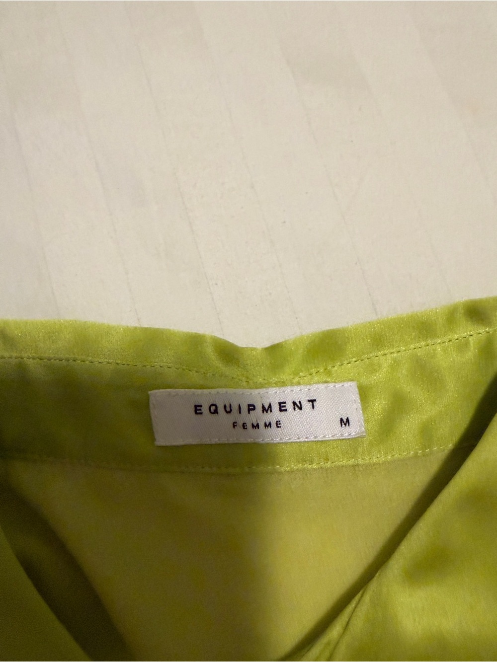 Equipment lime green Sleeveless Silk Button-Up Blouse